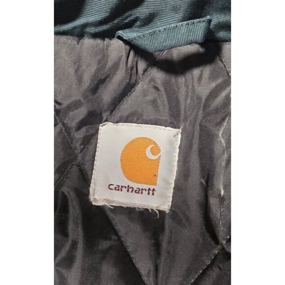 Carhartt Full Zip Quilt Lined Black/Green Outdoor Work Coat Jacket Men's 2XL - Picture 3 of 16